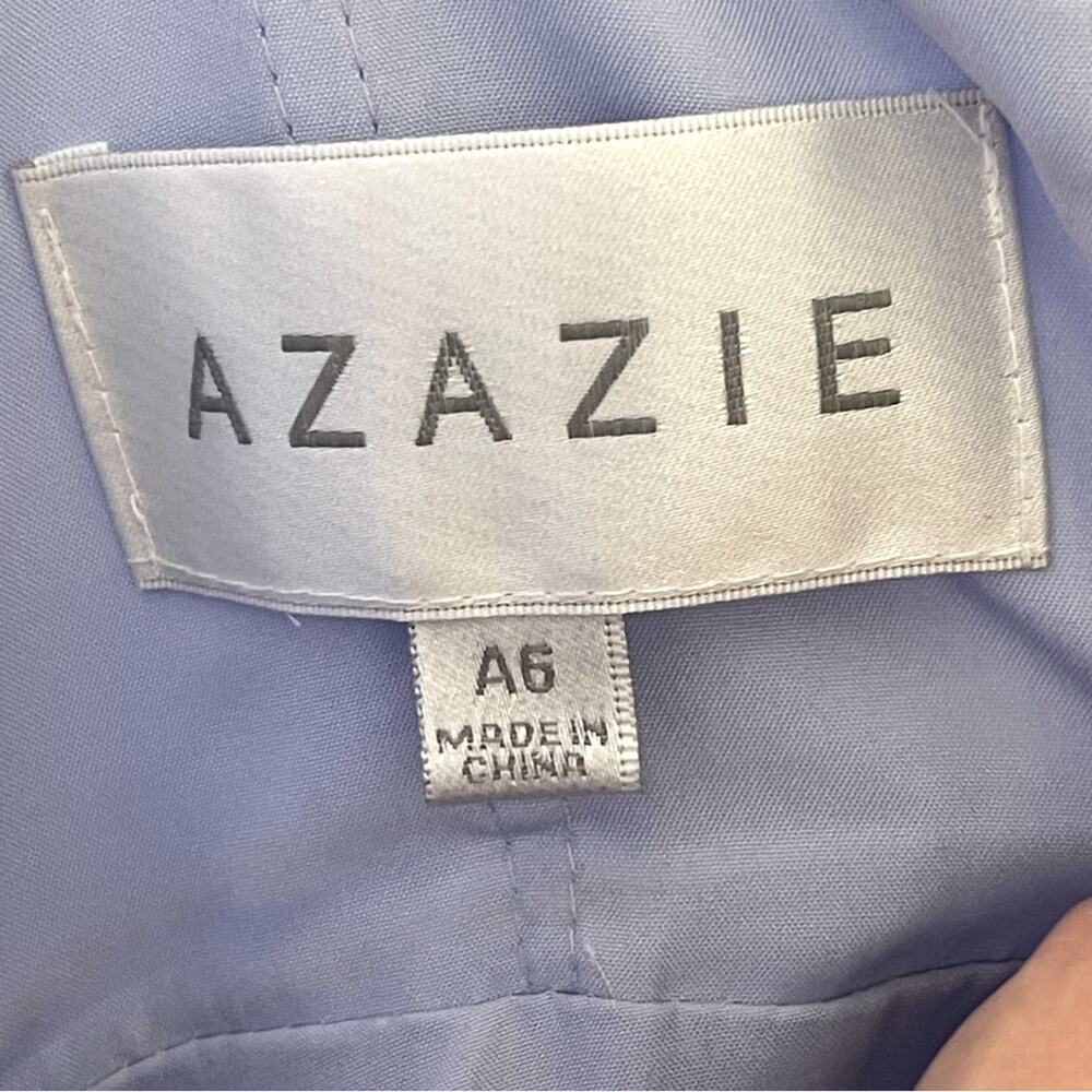 AZAZIE DASHA Pleated Below Knee Chiffon A-Line Dress Sky Blue Size 6 - Picture 10 of 10